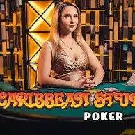 Official Live Dealer logo: Caribbean Stud Poker by Evolution at Wolfy Casino