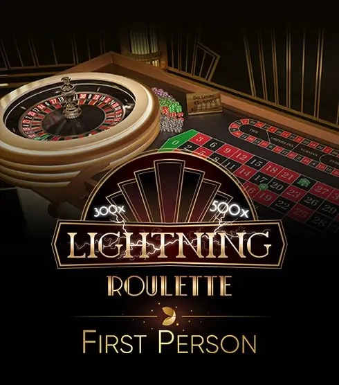 First Person Lightning Roulette logo – Live Dealer by Evolution at Wolfy Casino